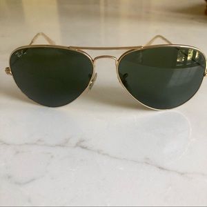 Ray-Ban Gold & Green Aviator Sunglasses